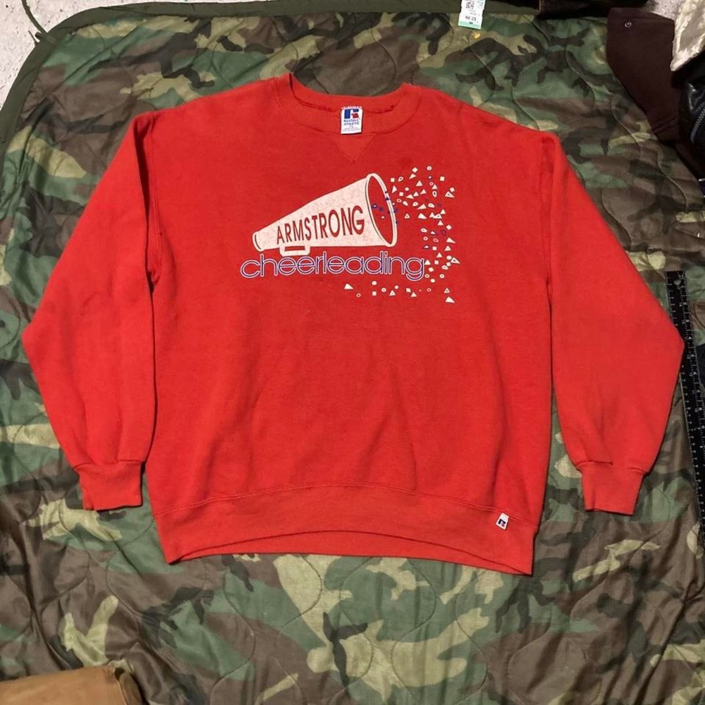 90s‎ Russel Single-V Armstrong cheerleading fleece sweatshirt men's XL/23